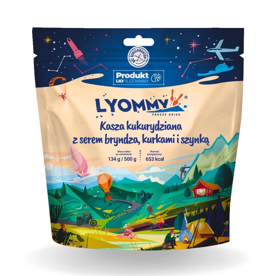 Liofilizat Lyommy Kasza kukurydziana z serem bryndza, kurkami i szynką 500g