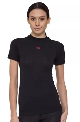 Koszulka termoaktywna damska Brubeck Active Merino SS1458W czarny 