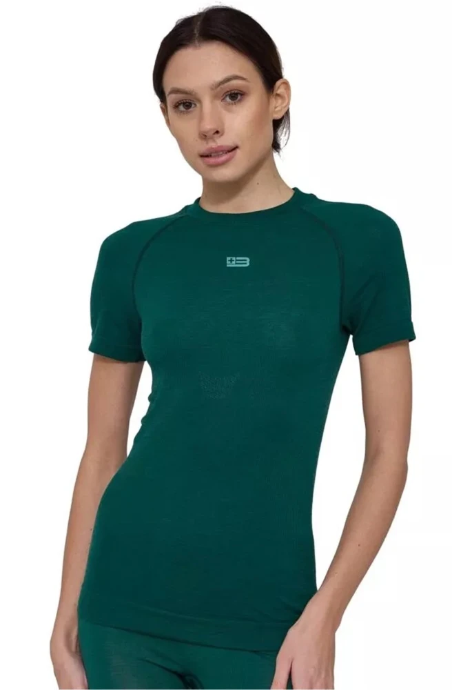 Koszulka termoaktywna damska Brubeck Active Merino SS1458W zielony