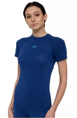  Koszulka termoaktywna damska Brubeck Active Merino SS1458W niebieski