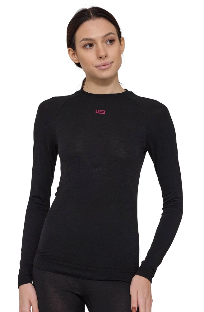 Koszulka termoaktywna damska Brubeck Active Merino LS1734W czarny