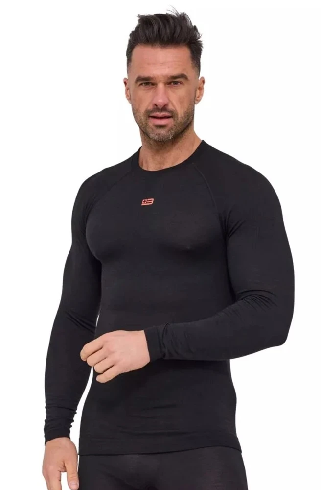 Koszulka termoaktywna męska Brubeck Active Merino LS1734W czarny