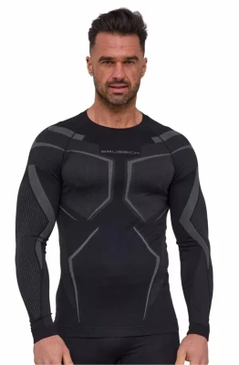 Bluza męska Brubeck Dry LS1743M  czarny/grafitowy