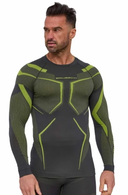 Bluza męska Brubeck Dry LS1743M  grafit/limonka 