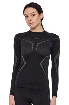 Bluza damska Brubeck Dry LS1736W czarny/grafit