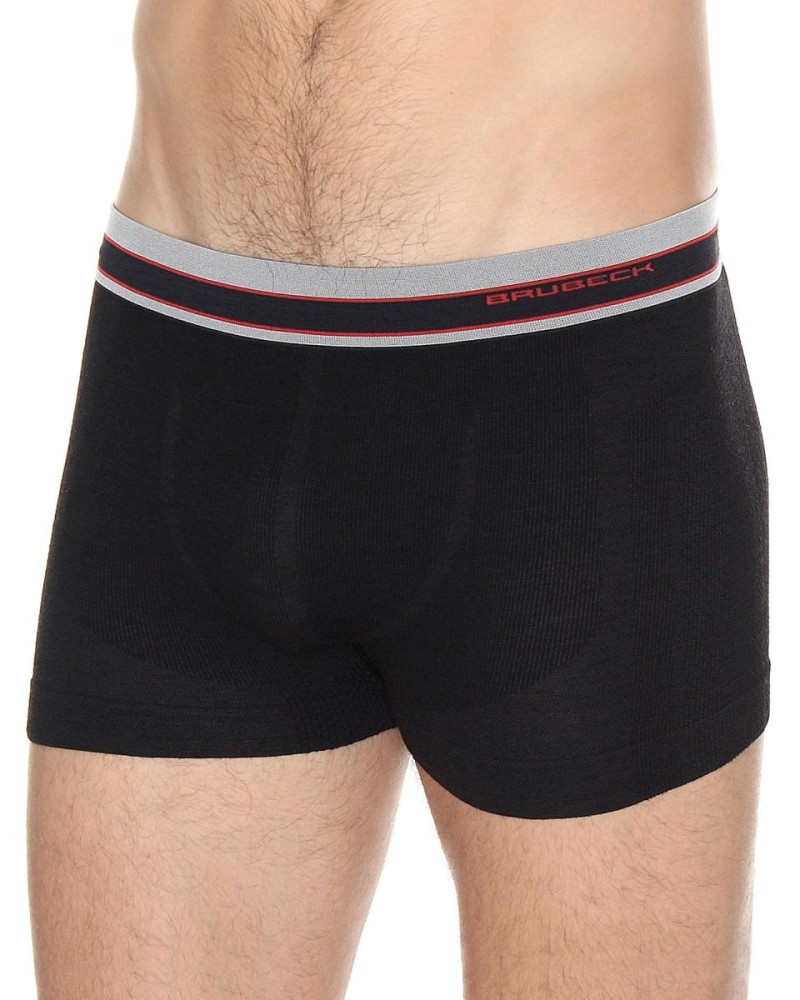 Bokserki Męskie BRUBECK Active Wool BX10870 Czarne