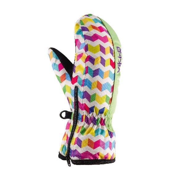 Rękawice Narciarskie Dziecięce na sznurku Viking Flick 73 zielony-multikolor