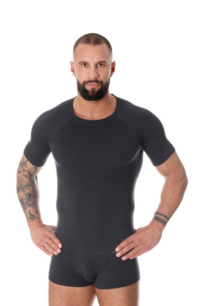 Koszulka Termoaktywna Męska BRUBECK Active Wool SS11710 Grafitowy