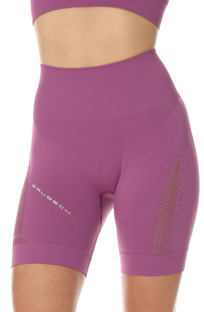 Legginsy krótkie damskie Brubeck Gym LB10440 wrzosowy