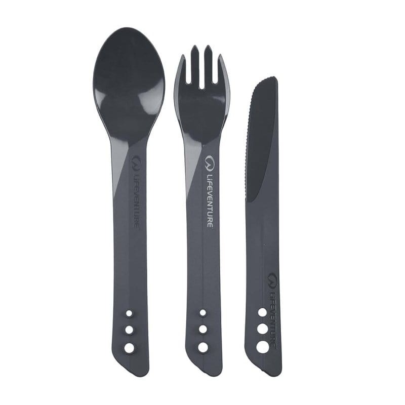 Sztućce turystyczne Lifeventure Ellipse Cutlery Set Szary