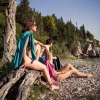 Ręcznik szybkoschnący Lifeventure Recycled SoftFibre Trek Towel Large L Morski