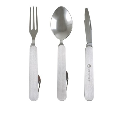 Sztućce turystyczne stalowe Lifeventure Folding Cutlery Set