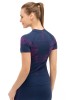 Koszulka termoaktywna damska Brubeck Dry SS13690 jeansowy/fioletowy