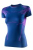 Koszulka termoaktywna damska Brubeck Dry SS13690 jeansowy/fioletowy