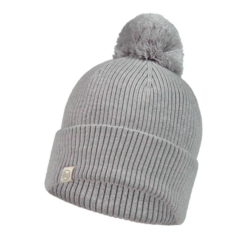 Czapka zimowa z wełny merino z pomponem Buff Lifestyle Knitted Hat Tim Light Grey