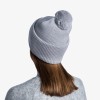 Czapka zimowa z wełny merino z pomponem Buff Lifestyle Knitted Hat Tim Light Grey