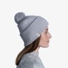 Czapka zimowa z wełny merino z pomponem Buff Lifestyle Knitted Hat Tim Light Grey