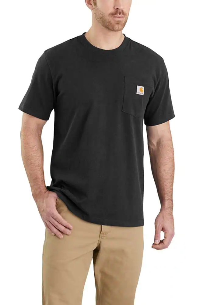Koszulka męska T-shirt Carhartt Heavyweight Pocket K87 001 czarny