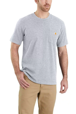 Koszulka męska T-shirt Carhartt Heavyweight Pocket K87 034 Heather Grey