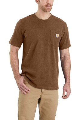 Koszulka męska T-shirt Carhartt Heavyweight Pocket K87 B00 Oiled Walnut Heather