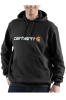 Bluza męska z kapturem Carhartt Midweight Signature Logo Sweatshirt 001 czarny
