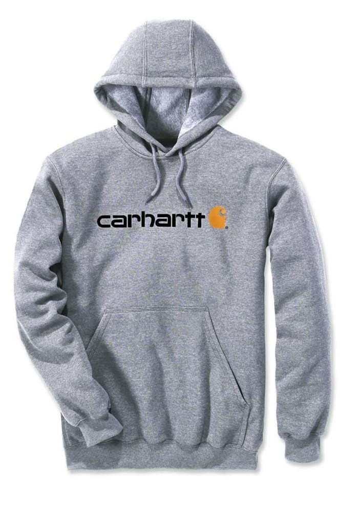Bluza męska z kapturem Carhartt Midweight Signature Logo Sweatshirt 034 Heather Grey