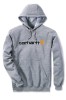 Bluza męska z kapturem Carhartt Midweight Signature Logo Sweatshirt 034 Heather Grey
