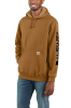 Bluza męska z kapturem Carhartt Midweight Sleeve Logo Hooded BRN brązowy