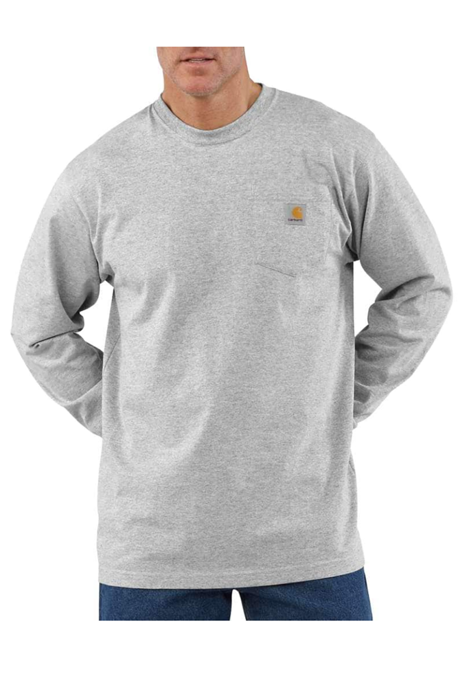 Koszulka męska z długim rękawem Carhartt Pocket T-Shirt L/S HGY Heather Grey