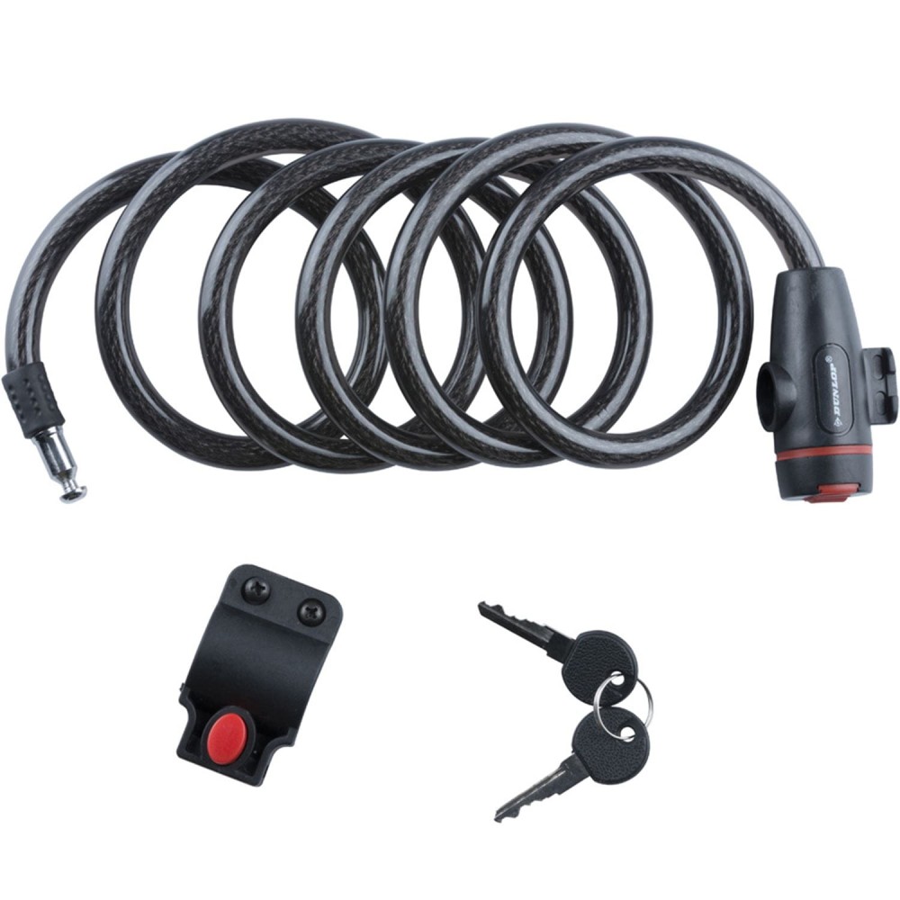 Zapięcie rowerowe linka na kluczyk Dunlop Spiral Cable Lock 12mmx180cm ST 56376