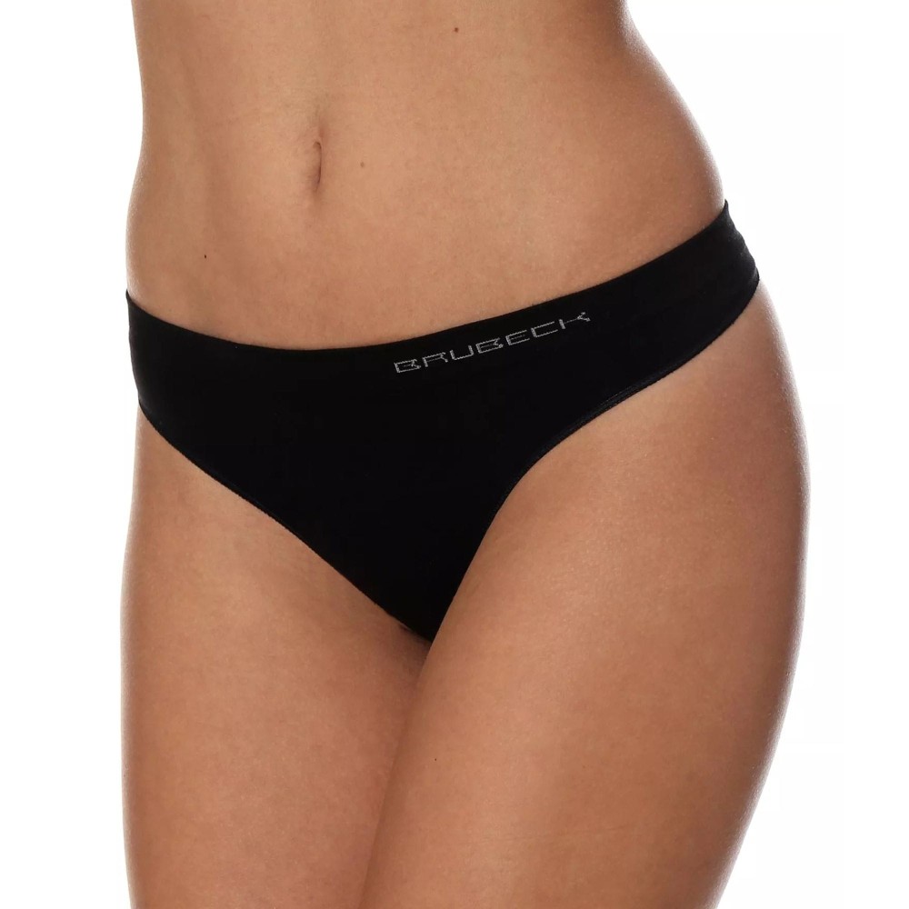 Majtki damskie stringi bawełniane Brubeck Comfort Cotton TH00182A czarny