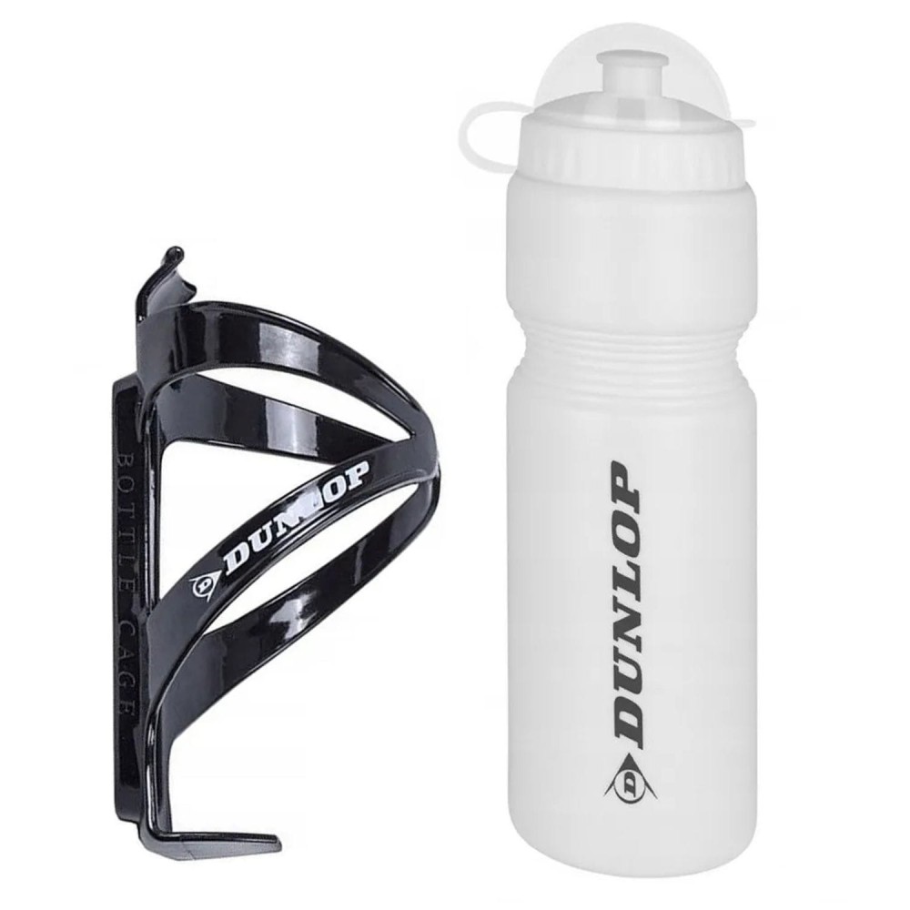 Bidon z uchwytem rowerowym Dunlop 750 ml biały