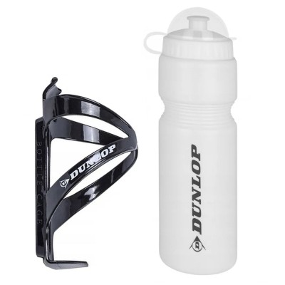 Bidon z uchwytem rowerowym Dunlop 750 ml biały