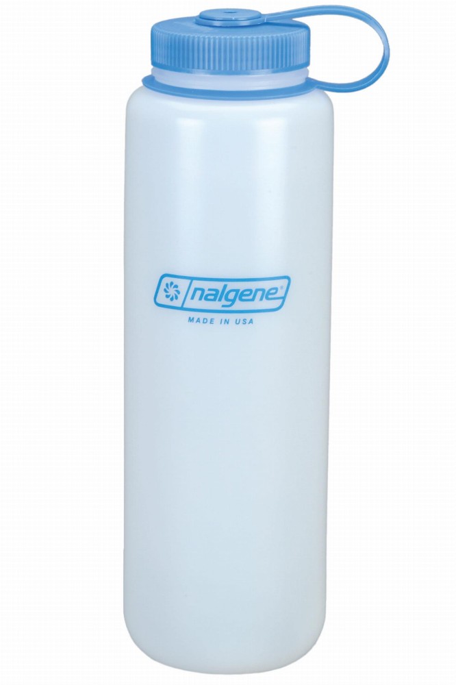 Butelka do wody z szerokim wlewem Nalgene Silo Tritan Sustain 1.5L WM White with blue cap
