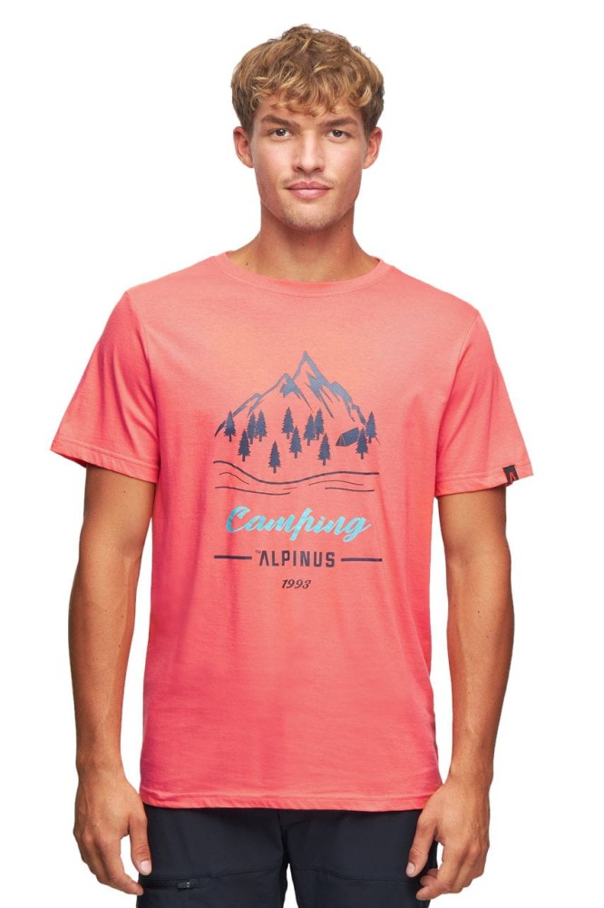 Koszulka męska T-shirt Alpinus Polaris koralowy