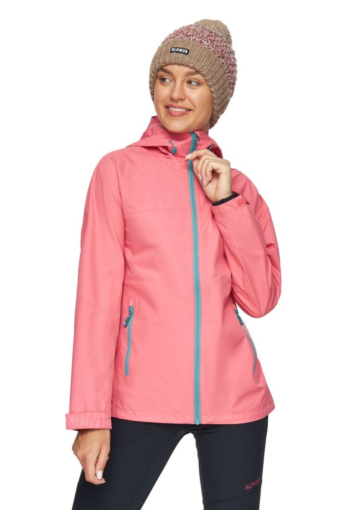 Kurtka damska przeciwdeszczowa Alpinus Rocchetta różowy