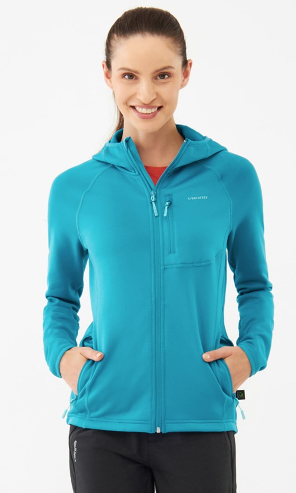 Bluza damska techniczna z Polartec Power Stretch Viking Jukon Lady Hoodie z kapturem 70 turkusowy