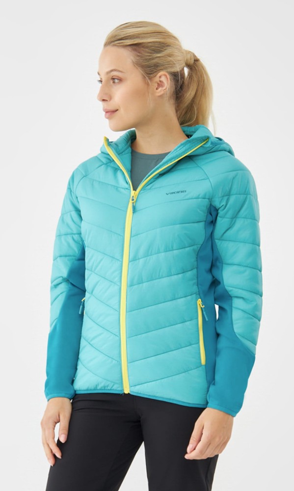 Kurtka damska z kapturem Viking Becky Warm Pro Primaloft 7000 turkusowy