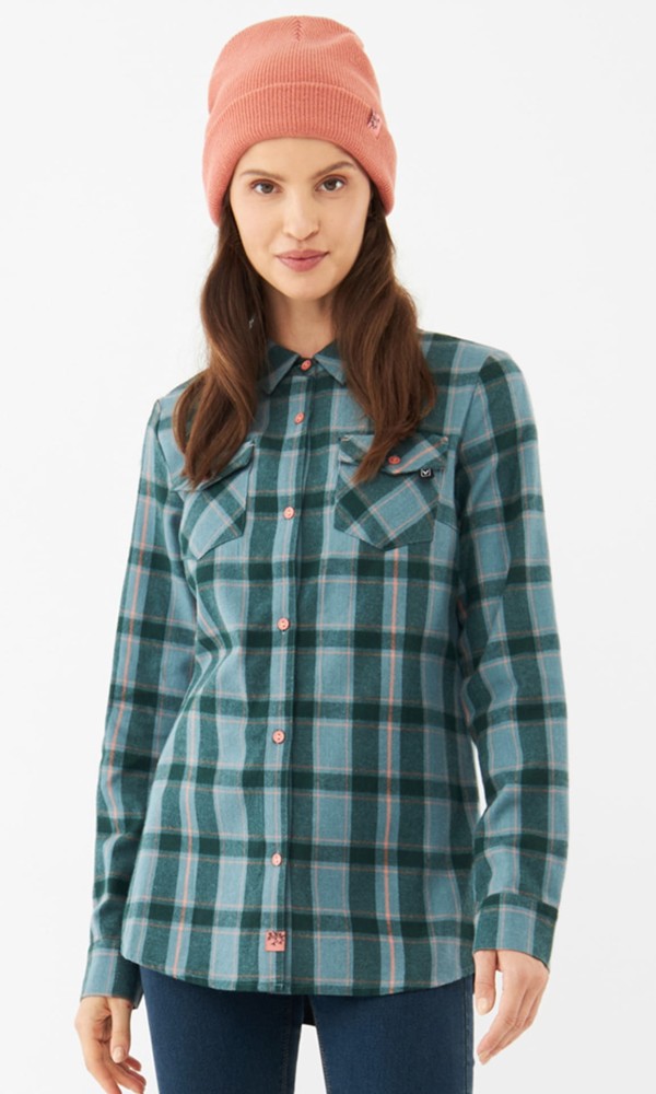 Koszula damska bambusowa Viking Shamrock 7040 turkusowy w kratę