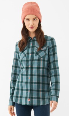 Koszula damska bambusowa Viking Shamrock 7040 turkusowy w kratę