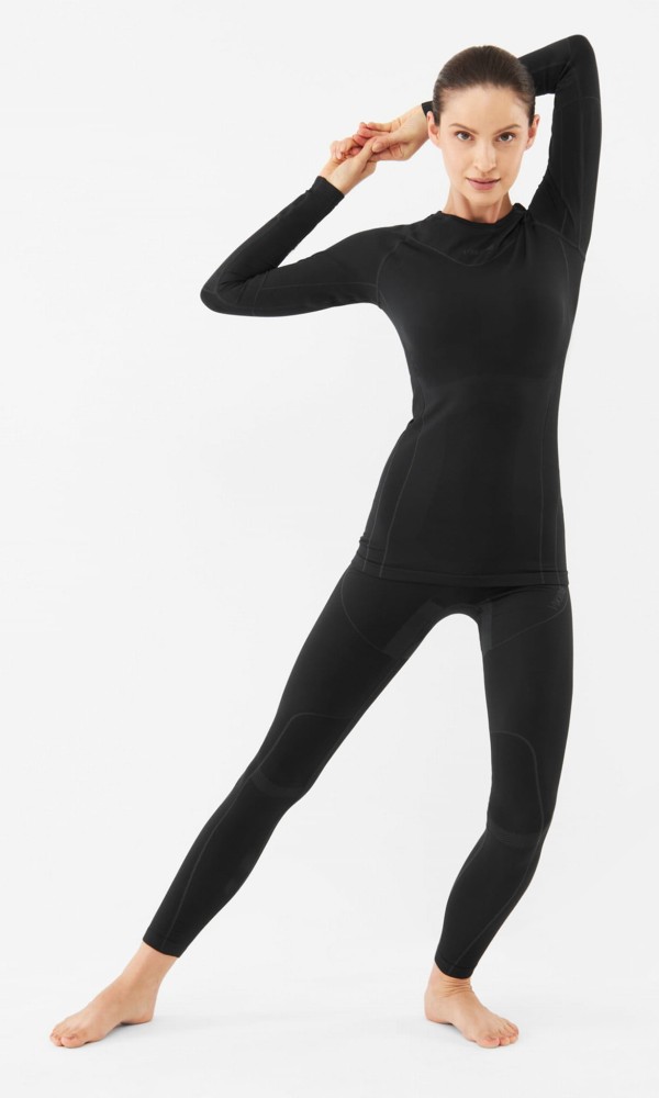 Komplet bielizny damskiej termoaktywnej z bambusowego włókna węglowego Viking Gaja Bamboo 09 czarny