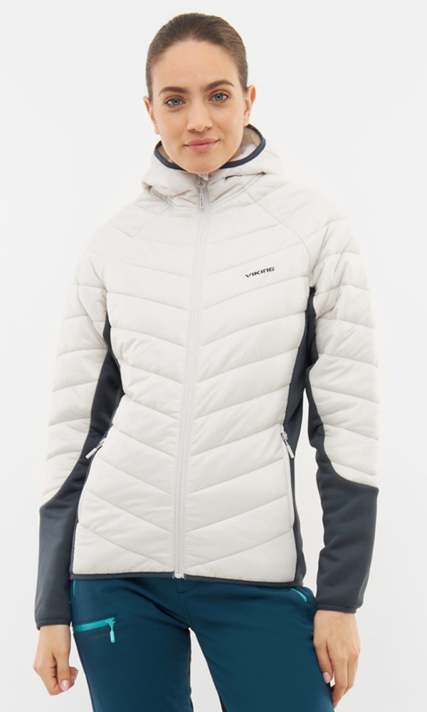 Kurtka damska z kapturem Viking Becky Warm Pro Primaloft 0208 jasnoszary-grafitowy