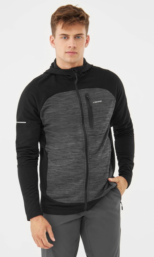 Bluza rozpinana z kapturem Viking Delmore Hoodie 0908 czarno-grafitowy