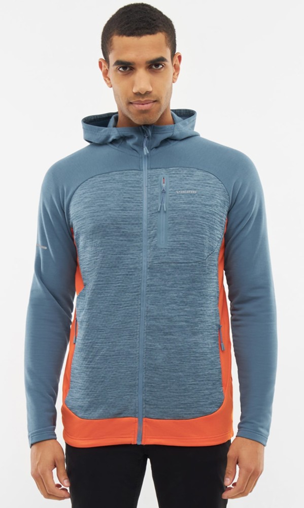 Bluza męska rozpinana z kapturem Viking Delmore Hoodie 0854 szaro-pomarańczowy