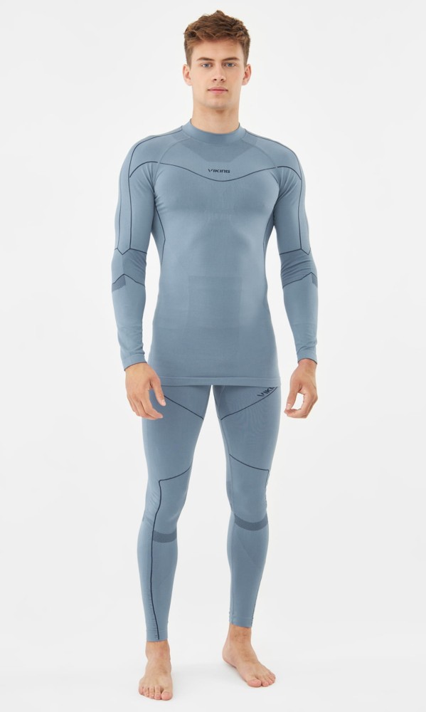 Komplet bielizny męskiej termoaktywnej bambusowej Viking Gary Turtle Neck 0800 szary