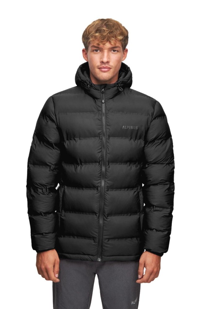 Kurtka puchowa męska z kapturem Alpinus Felskinn II czarny