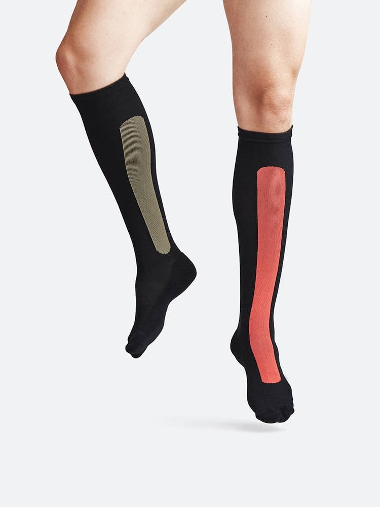 Skarpetki kompresyjne Ostrichpillow Bamboo Compression Socks Sunset Red-Olive Green