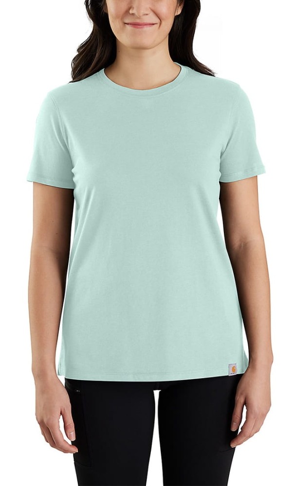 Koszulka damska bawełniana Carhartt Lightweight Crewneck Tencel HA4 Blue Surf