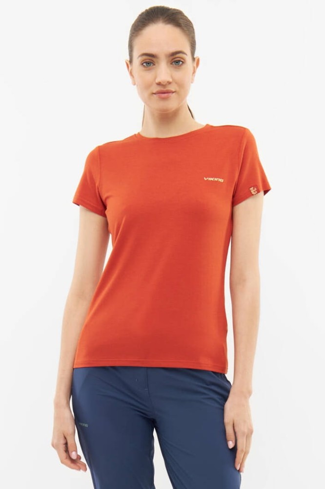 Koszulka damska bambusowa Viking Harvi T-Shirt 5400 pomarańczowy