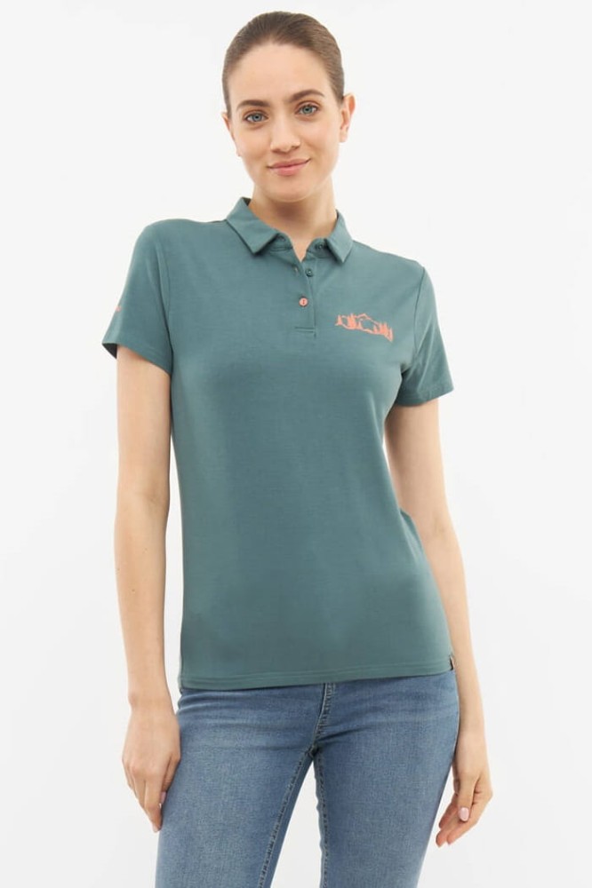 Koszulka damska bambusowa Viking Winslow Polo 7000 turkusowy